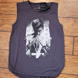 Justin Bieber Charcoal Gray Tank Top